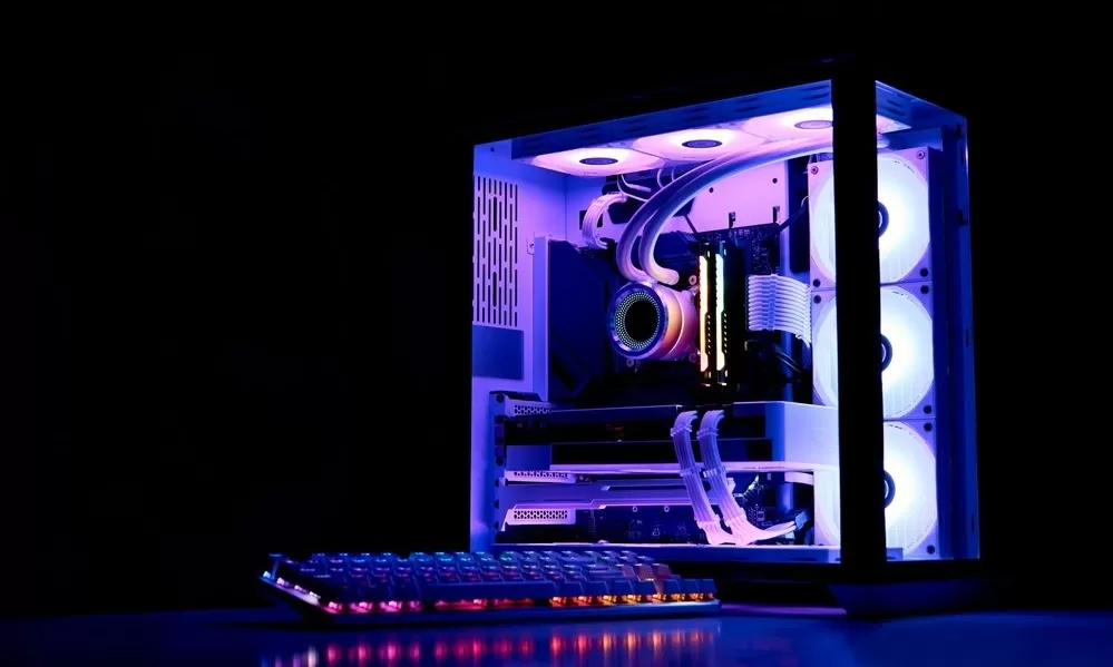 Liquid Cooled Computer with Rainbow LED Light